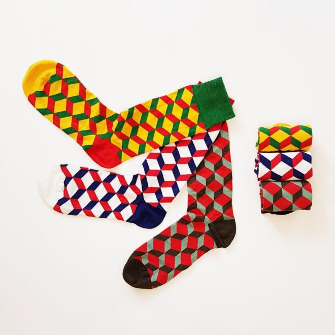 3 Paar Socken mit Würfelmuster von Dillysocks