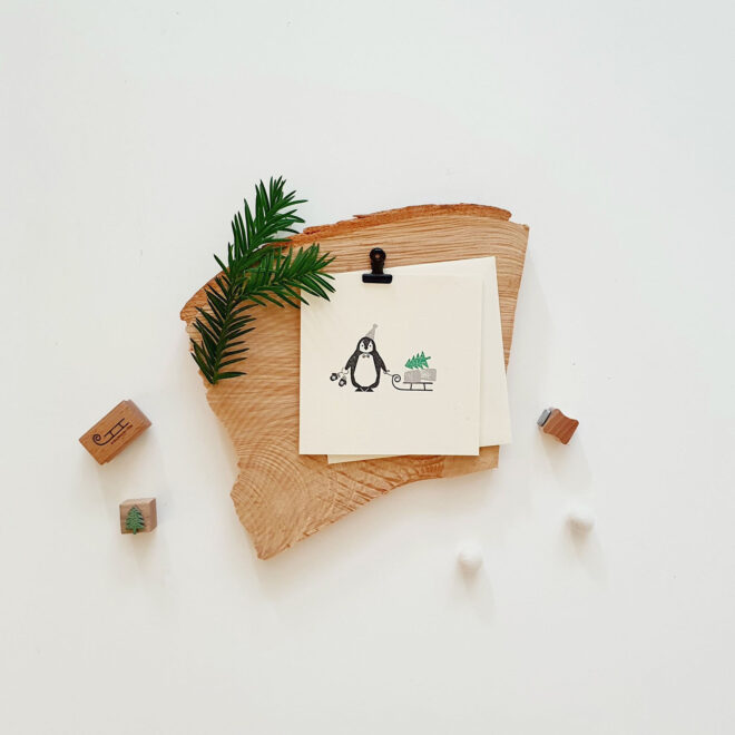 DIY handgestempelte Geschenkkarte für Weihnachten