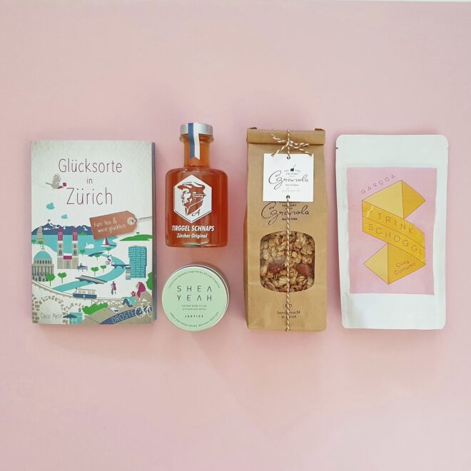Geschenkbox für eine Frau mit 6 Produkten aus Zürich