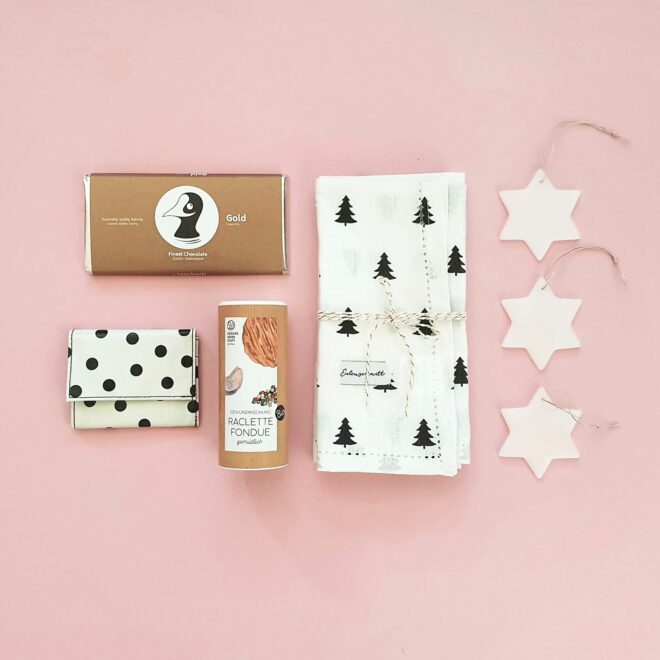 weihnachtliche Geschenkbox aus 5 handgemachten Produkten