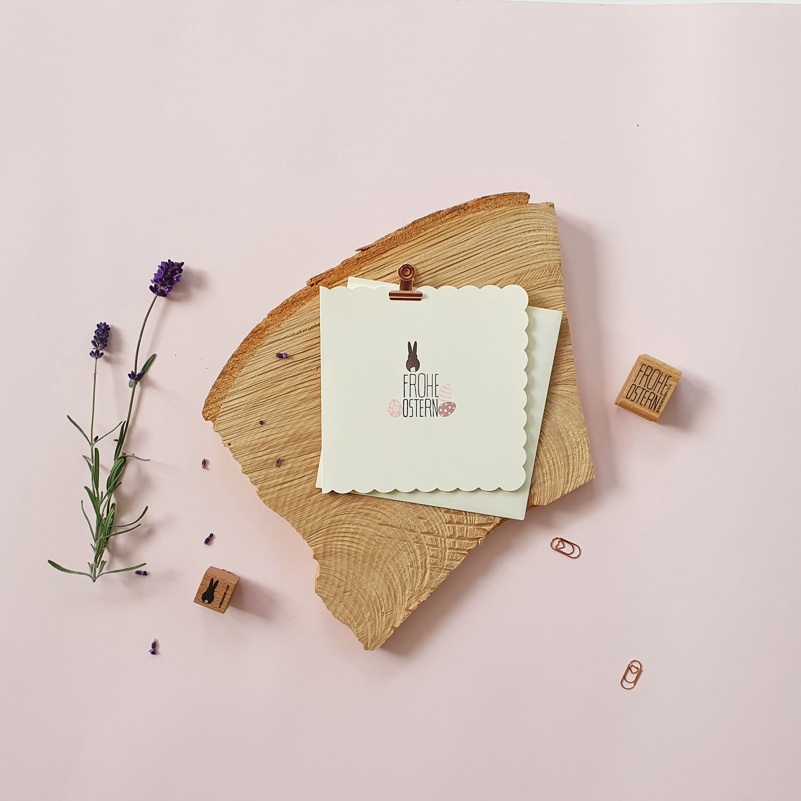 handgestempelte DIY Geschenkkarte Ostern